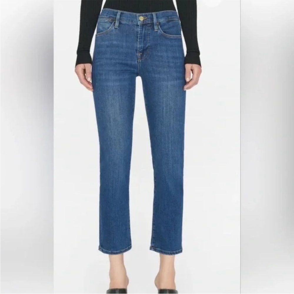 Frame Le High Straight Leg Jeans in Dublin Wash, sz 25, EUC